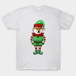 Shiba Inu Christmas Elf T-Shirt